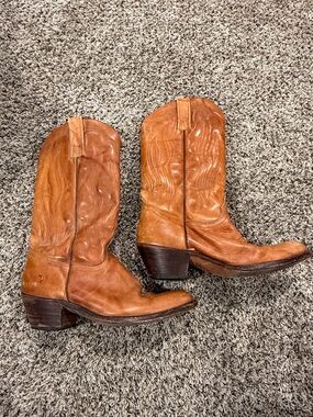 Frye Chestnut Leather Western Cowboy Boots